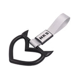 Brand New Jdm HKS Devil Demon Heart Black JDM TSURIKAWA Ring Subway Train Bus Handle Strap Charm Drift