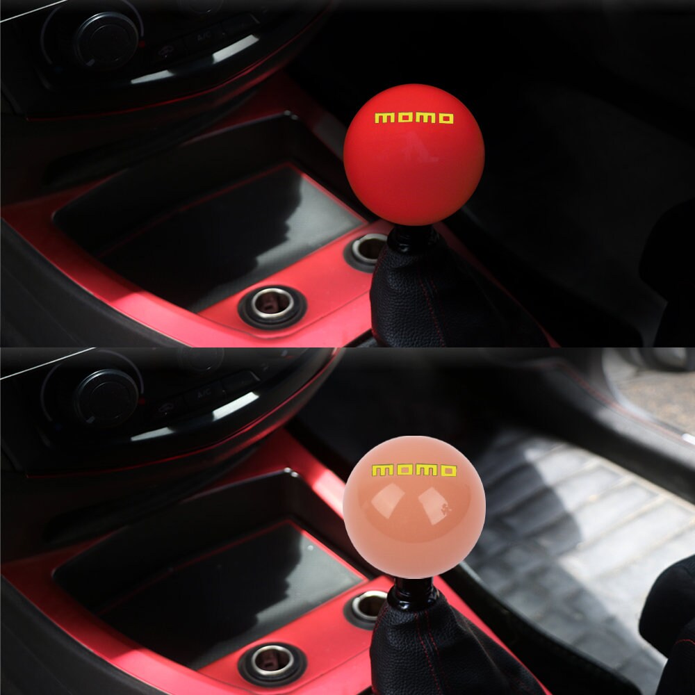 Brand New Universal Momo JDM Glow In The Dark Red Round Ball Shift Knob For Toyota Scion Wrx Subaru M12X1.25 M8 M10 M12 Thread