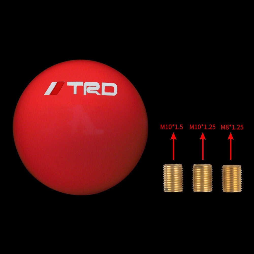 Brand New Universal TRD JDM Glow In The Dark Red Round Ball Shift Knob For Toyota Scion Wrx Subaru M12X1.25 M8 M10 M12 Thread