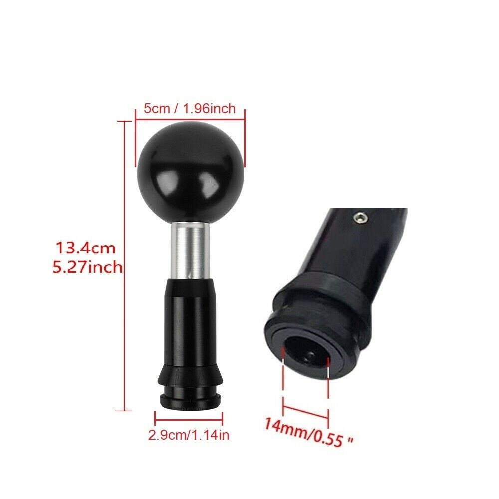 Brand New Universal Black Aluminum Round Ball Shift Knob Manual Car Racing Gear Shifter M8 M10 M12