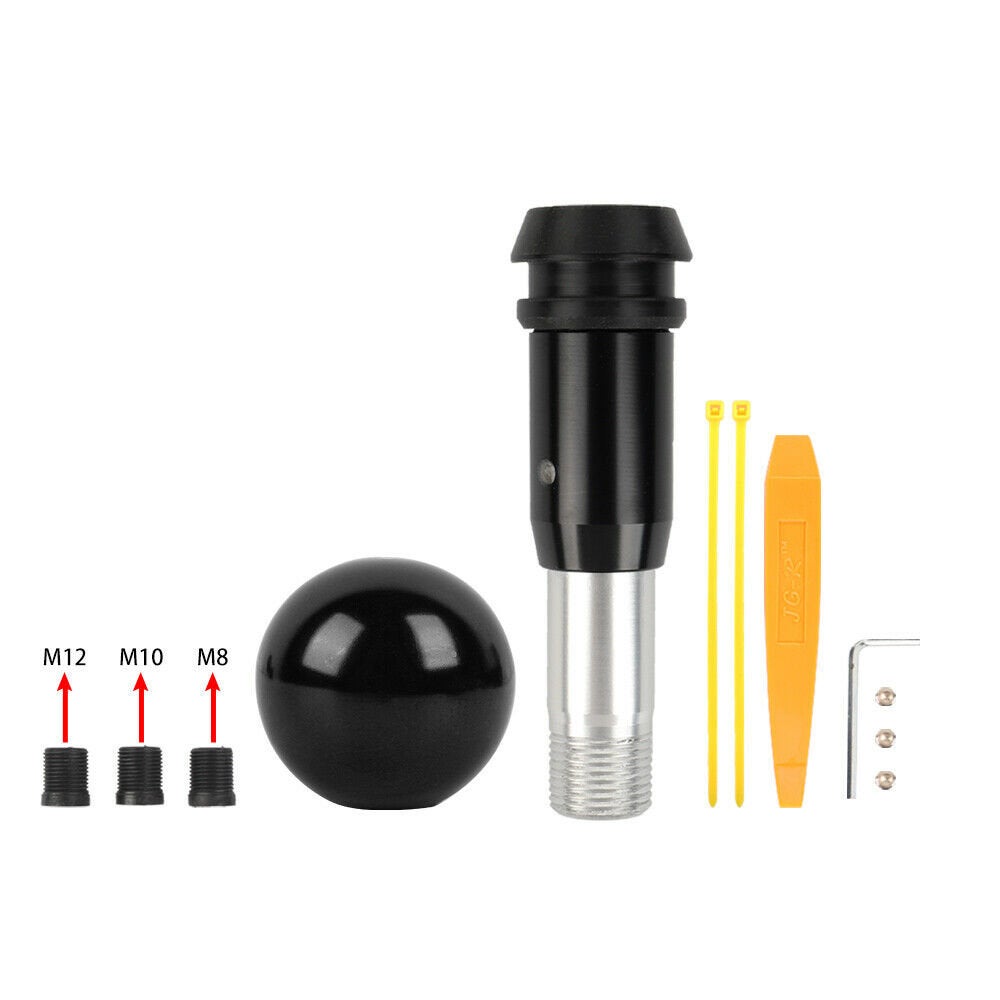 Brand New Universal Black Aluminum Round Ball Shift Knob Manual Car Racing Gear Shifter M8 M10 M12