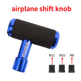 BRAND NEW MOMO BLUE Leather Car Shift Knob Aircraft Joystick Transmission Racing Gear M8 M10 M12