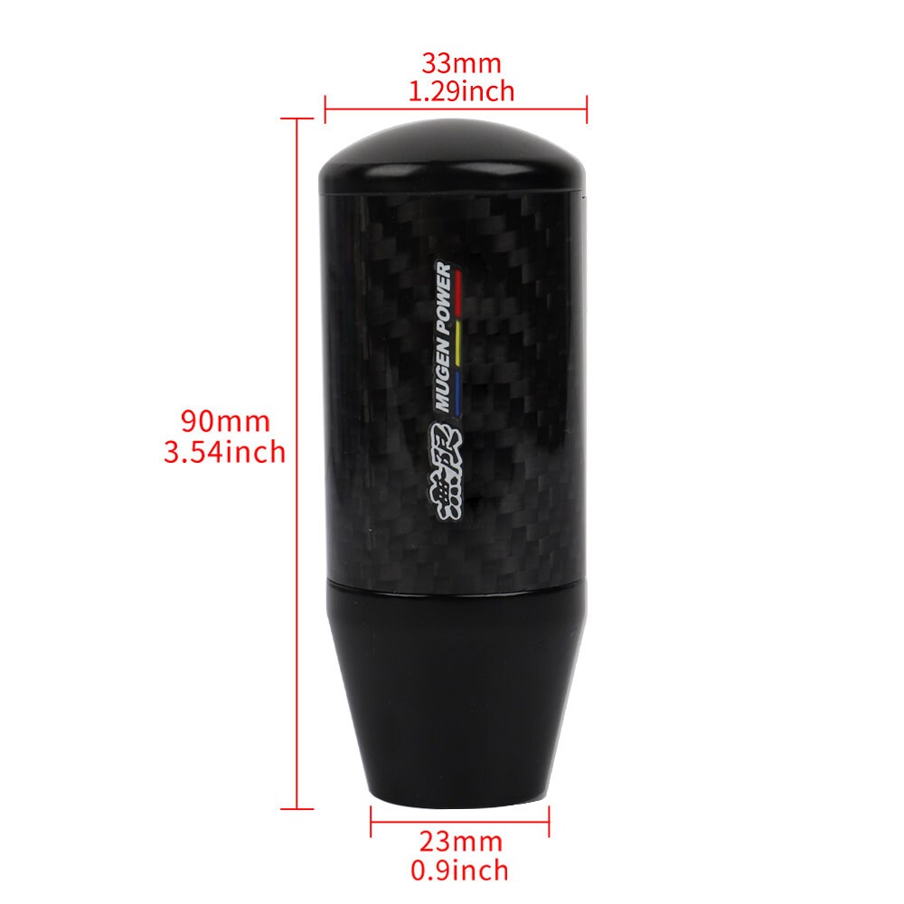 Brand New Universal MUGEN Black Carbon Fiber Manual Gear Stick Shift Knob Lever Shifter M12 M10 M8