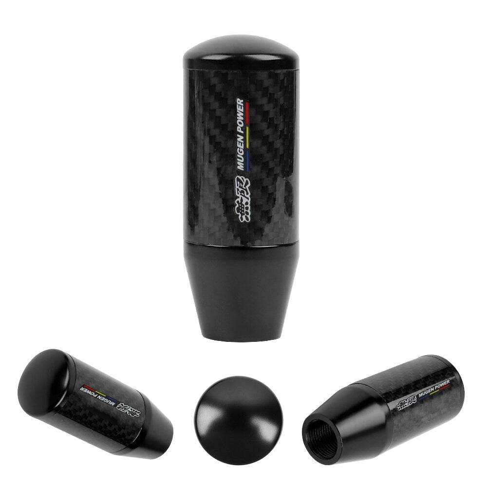 Brand New Universal MUGEN Black Carbon Fiber Manual Gear Stick Shift Knob Lever Shifter M12 M10 M8