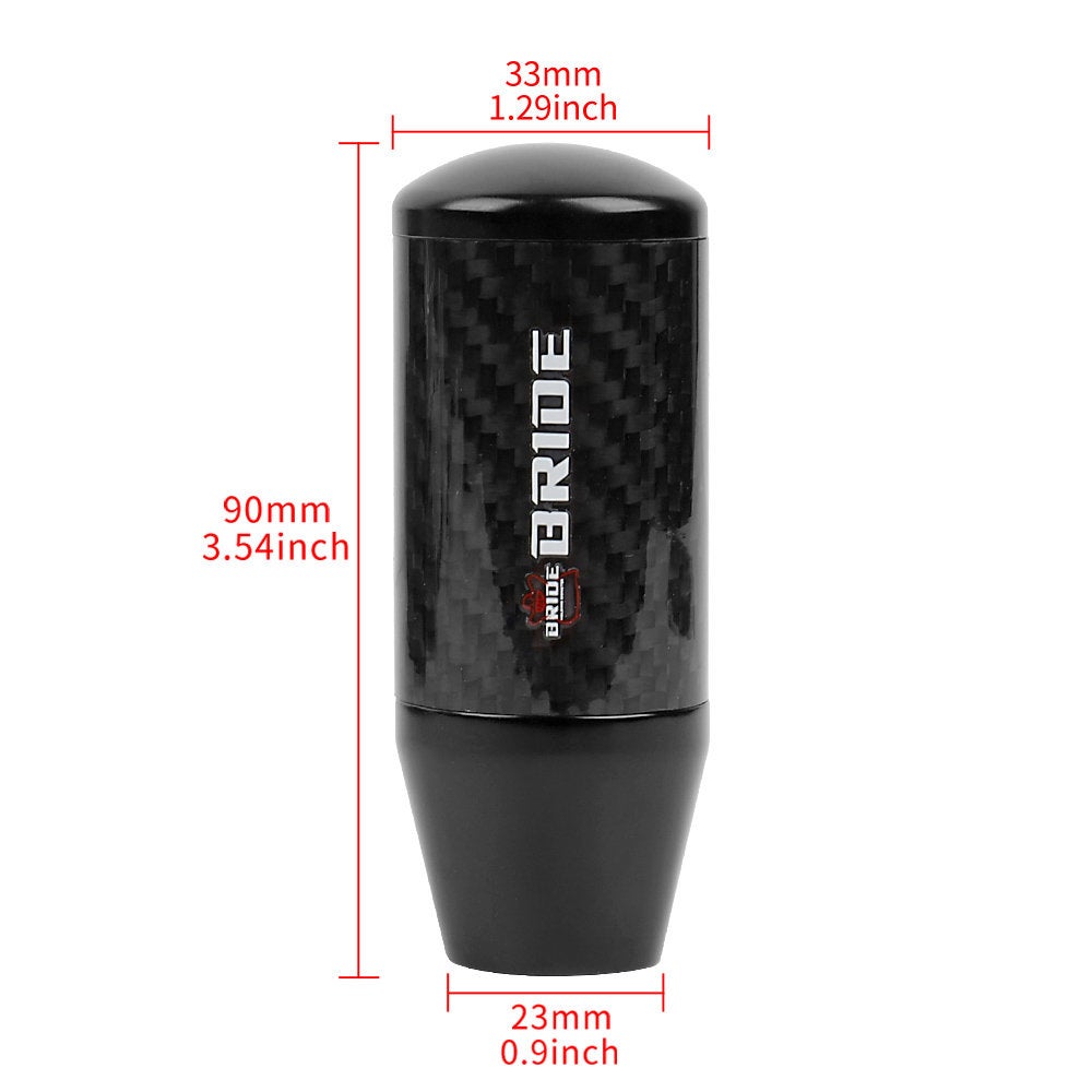 Brand New Universal Bride Black Carbon Fiber Manual Gear Stick Shift Knob Lever Shifter M12 M10 M8