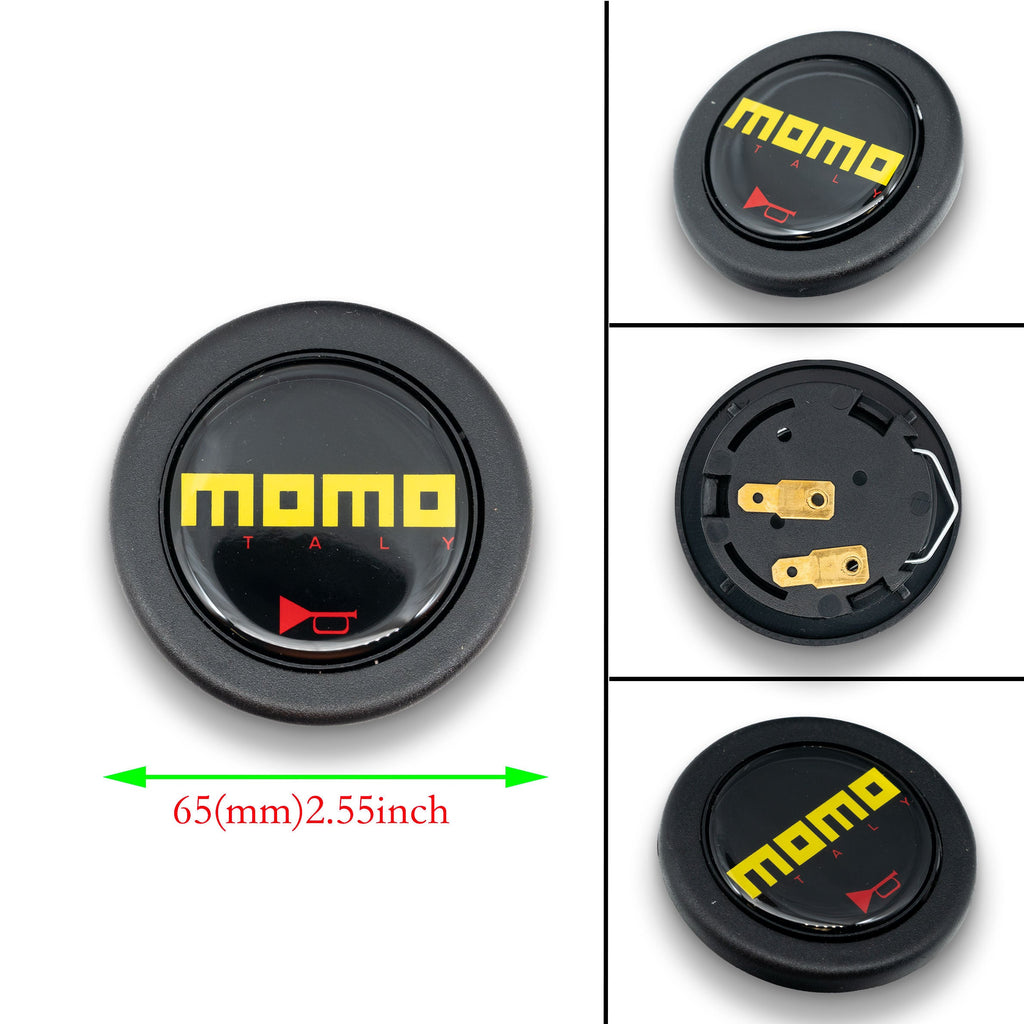 Brand New Universal Jdm Momo Car Horn Button Steering Wheel Center Cap Black