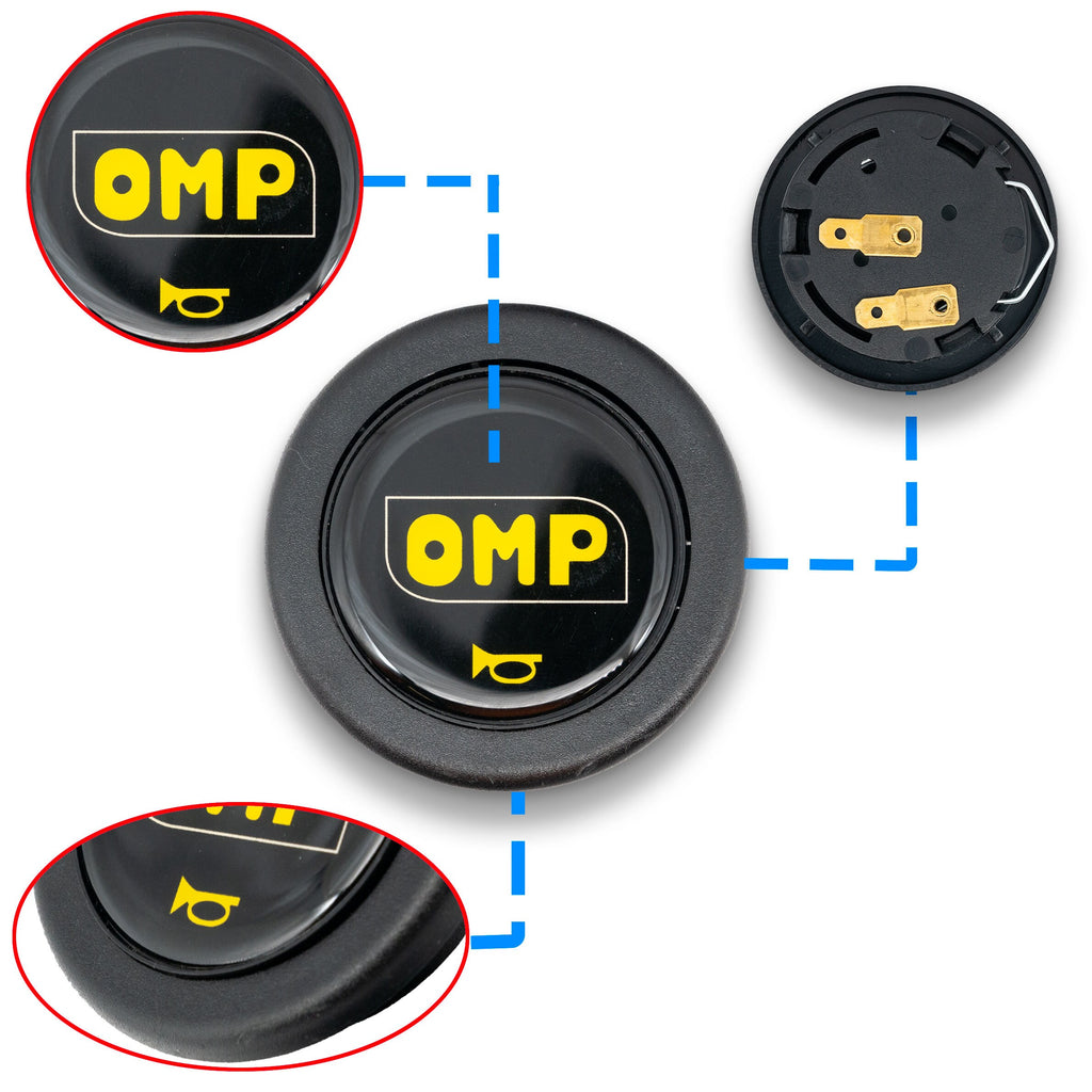 Brand New Universal Jdm OMP Car Horn Button Steering Wheel Center Cap Black