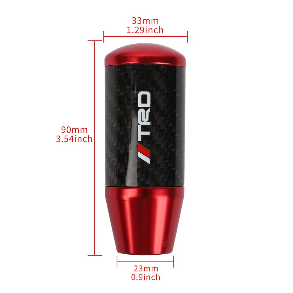 Brand New Universal TRD Red Carbon Fiber Manual Gear Stick Shift Knob Lever Shifter M12 M10 M8