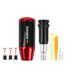 Load image into Gallery viewer, Brand New Universal Bride Red Carbon Fiber Automatic Gear Shift Knob Shifter Lever Head