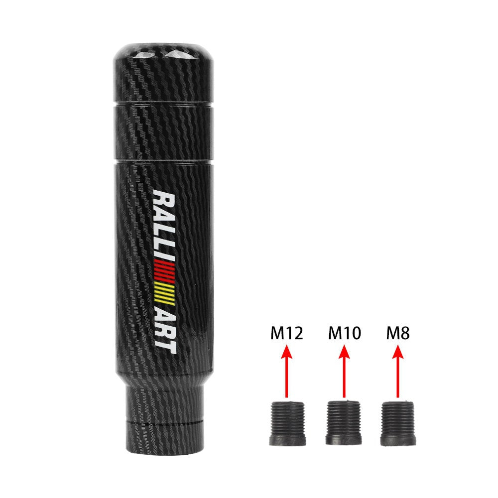 Brand New Universal Ralliart Carbon Fiber Aluminum Manual Gear Stick Shift Knob Shifter M8 M10 M12