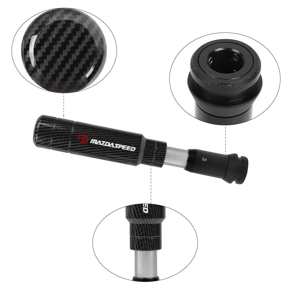 Brand New Universal Mazdaspeed Carbon Fiber Aluminum Automatic Gear Shift Knob Shifter