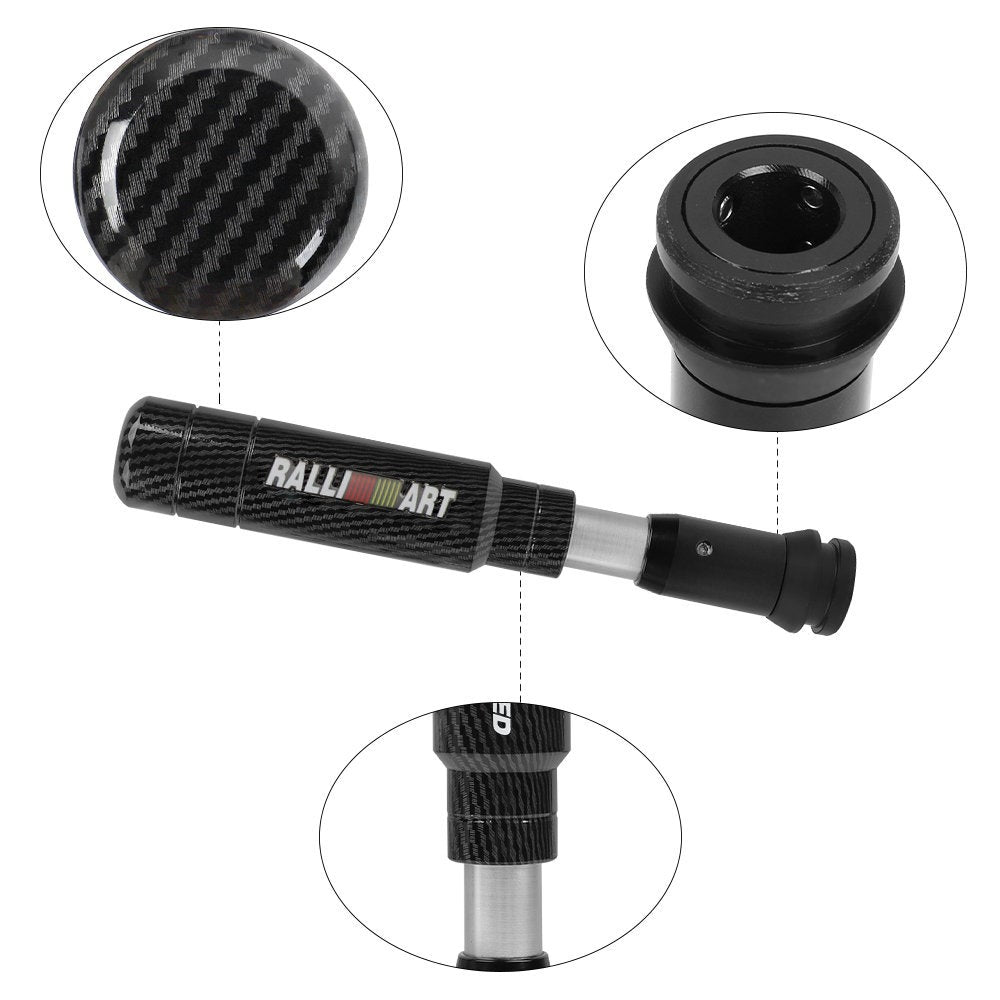 Brand New Universal Ralliart Carbon Fiber Aluminum Automatic Gear Shift Knob Shifter