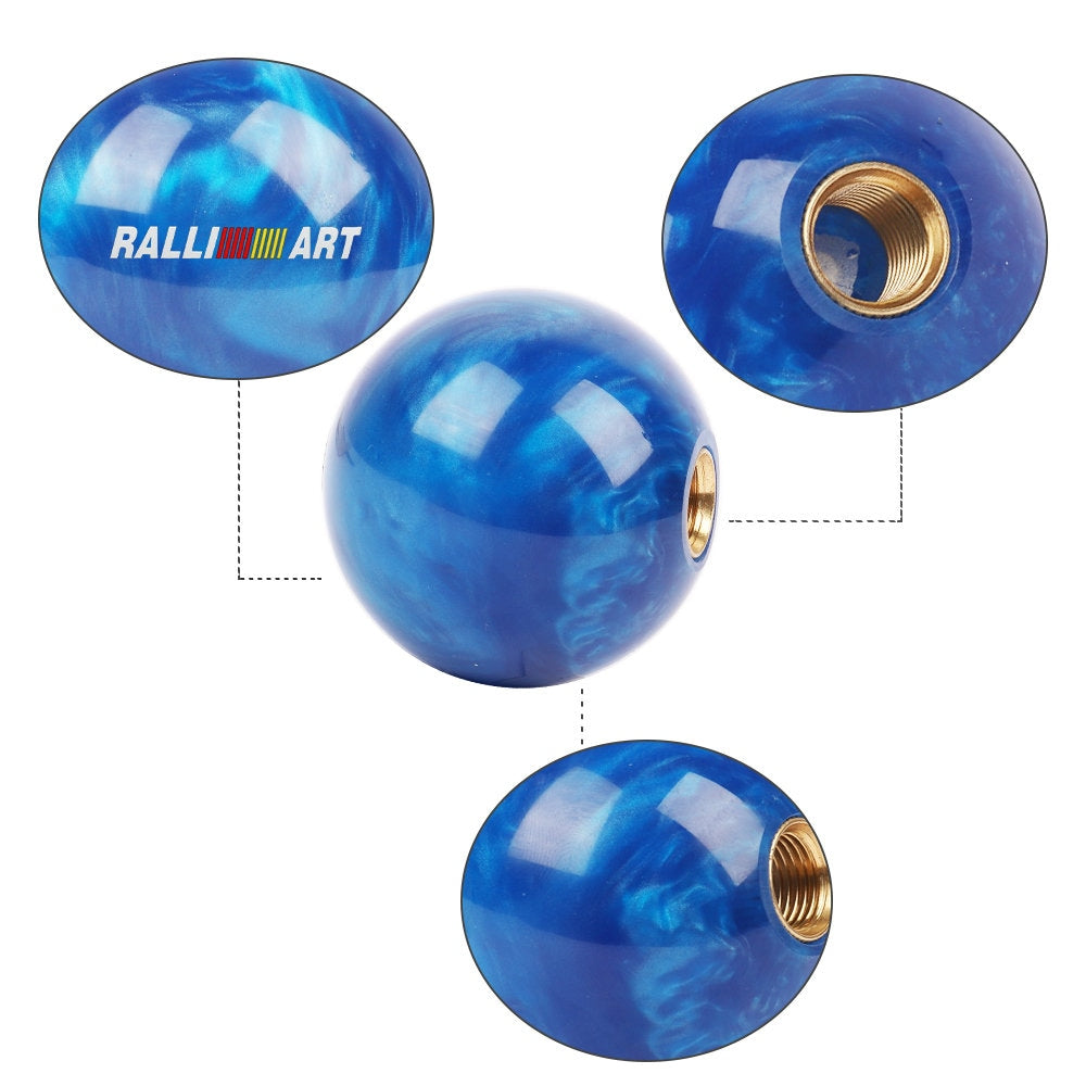 Brand New Universal Ralliart Pearl Blue Round Ball Shift Knob Car Gear MT Manual Shifter