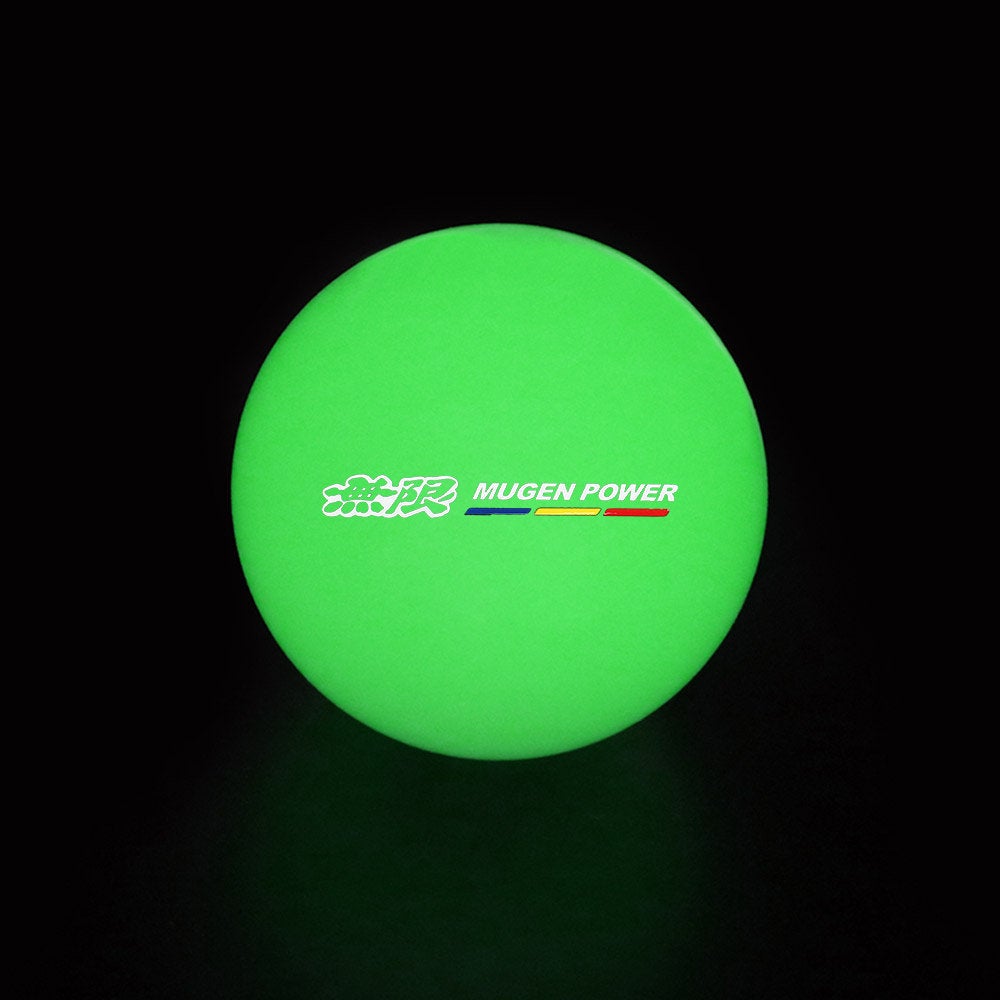 Brand New Jdm Mugen Power Universal Glow In the Dark Green Round Ball Shift Knob M8 M10 M12 Adapter