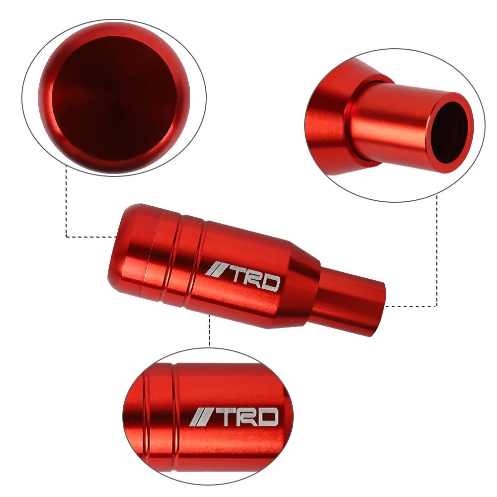 Brand New Universal JDM TRD Aluminum Red Automatic Gear Stick Shift Knob Lever Shifter