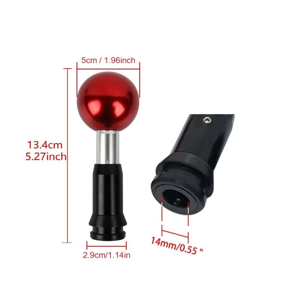 Brand New Universal Red Aluminum Round Ball Shift Knob Manual Car Racing Gear Shifter M8 M10 M12