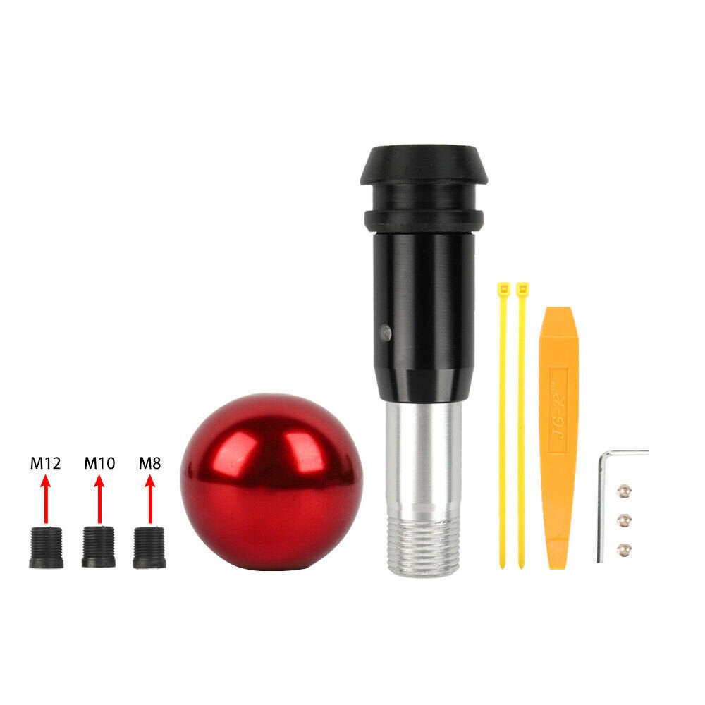 Brand New Universal Red Aluminum Round Ball Shift Knob Manual Car Racing Gear Shifter M8 M10 M12