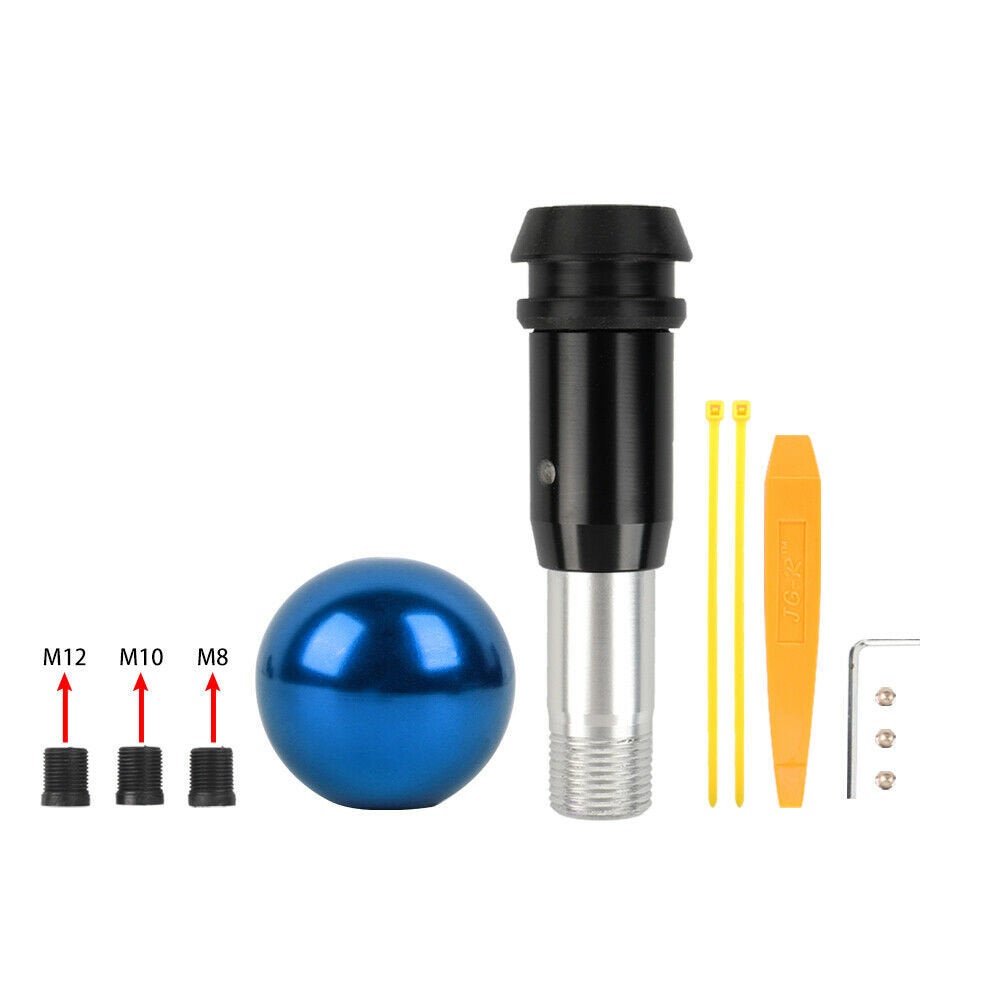 Brand New Universal Blue Aluminum Round Ball Shift Knob Manual Car Racing Gear Shifter M8 M10 M12