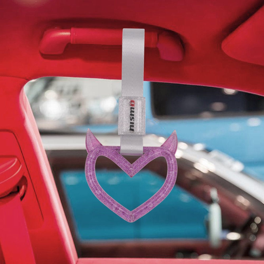 Brand New Devil Nismo Demon Heart Purple JDM TSURIKAWA Ring Subway Train Bus Handle Strap Charm Drift