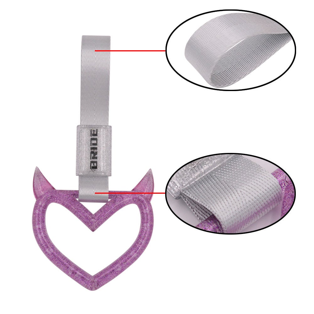 Brand New Devil Bride Demon Heart Purple JDM TSURIKAWA Ring Subway Train Bus Handle Strap Charm Drift