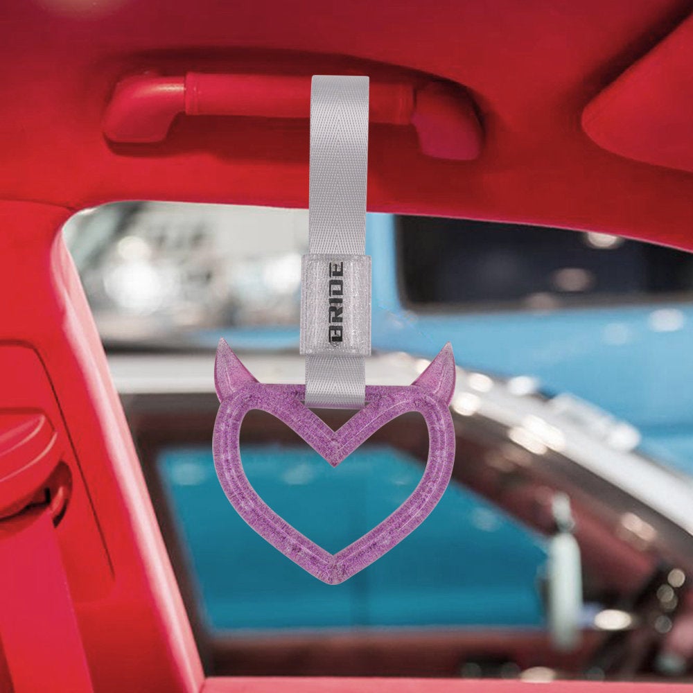 Brand New Devil Bride Demon Heart Purple JDM TSURIKAWA Ring Subway Train Bus Handle Strap Charm Drift