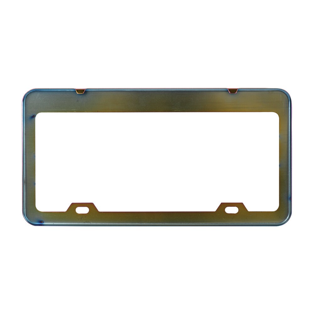 Brand New 2PCS HKS Neo Chrome Stainless Steel License Plate Frame W/ Screw Caps