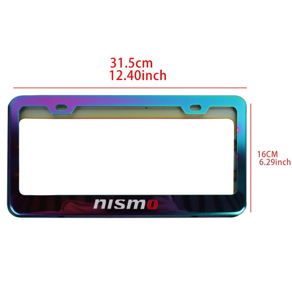 Brand New 1PCS Nismo Neo Chrome Stainless Steel License Plate Frame W/ Screw Caps