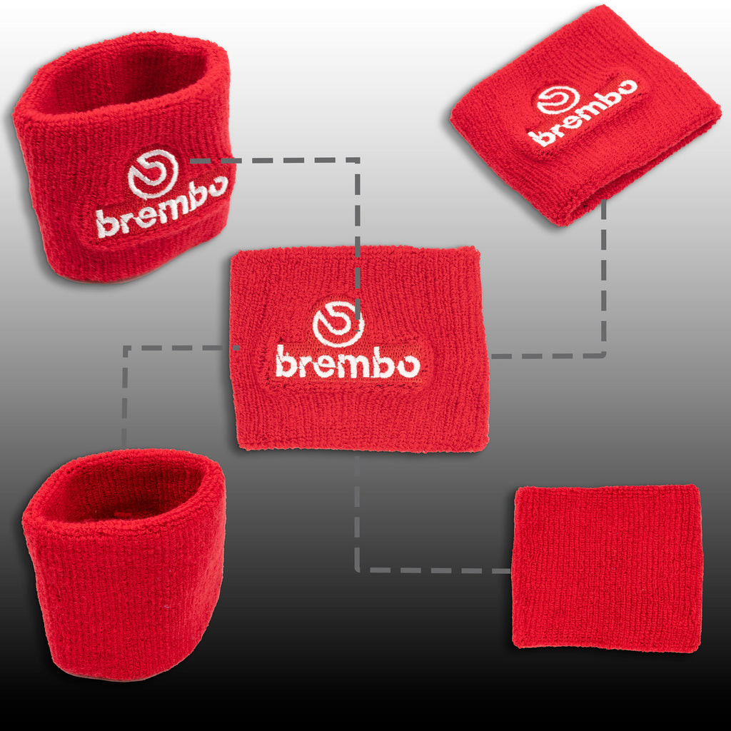 Brand New 2PCS Racing Brembo Red Car Reservoir Tank Oil Cover Sock Racing Tank Sock