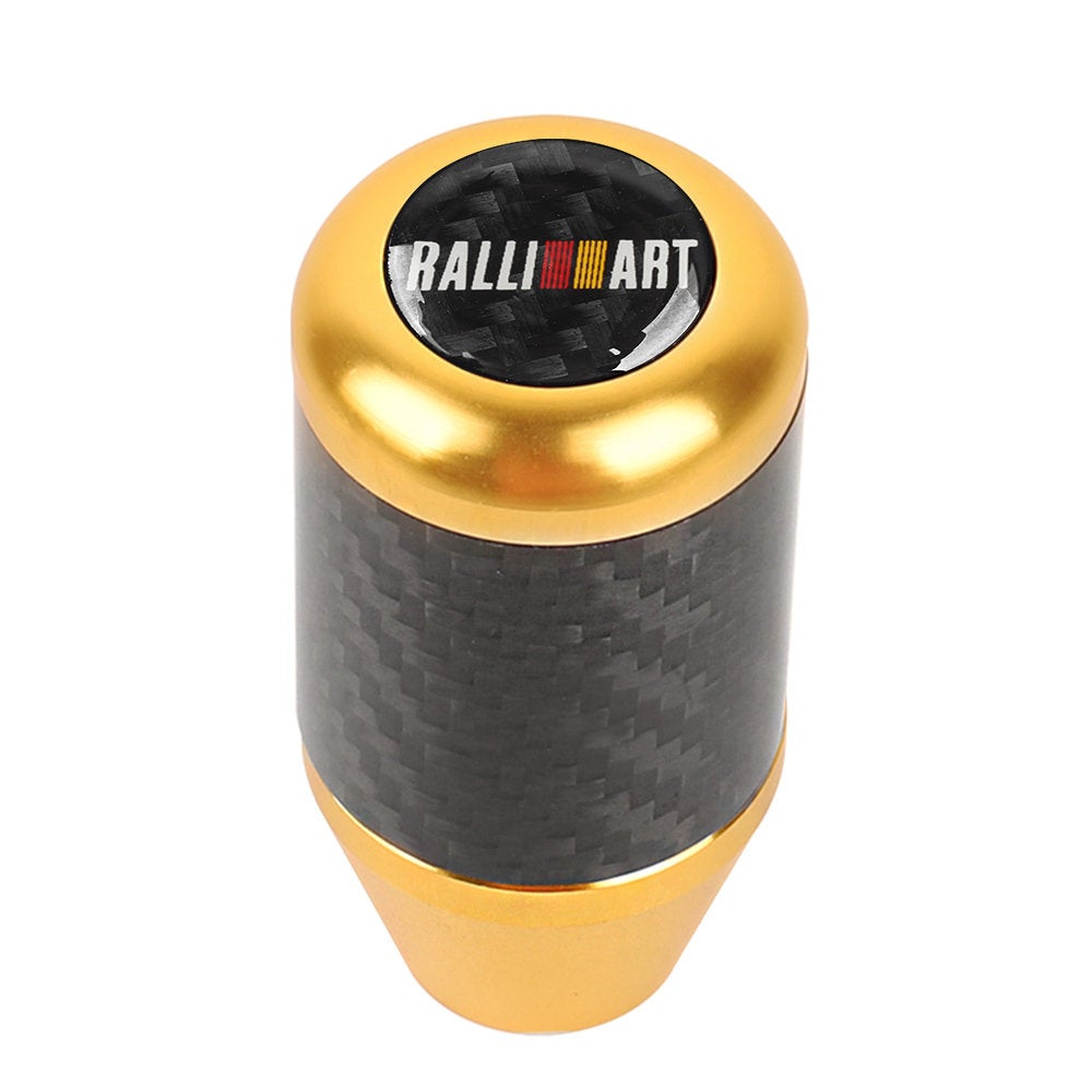 Brand New Universal Ralliart Gold Real Carbon Fiber Racing Gear Stick Shift Knob For MT Manual M12 M10 M8