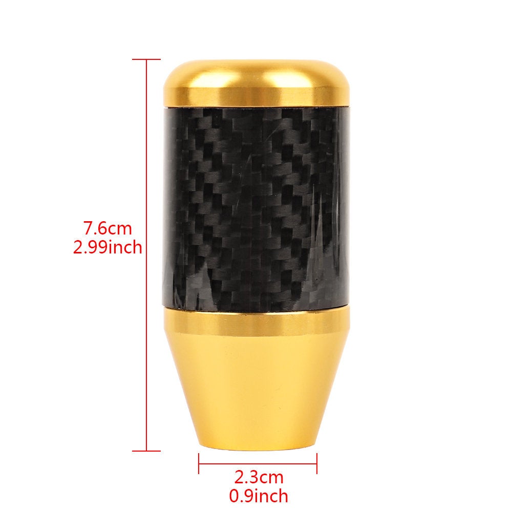 Brand New Universal Ralliart Gold Real Carbon Fiber Racing Gear Stick Shift Knob For MT Manual M12 M10 M8