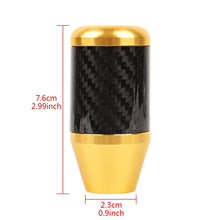 Load image into Gallery viewer, Brand New Universal Ralliart Gold Real Carbon Fiber Racing Gear Stick Shift Knob For MT Manual M12 M10 M8