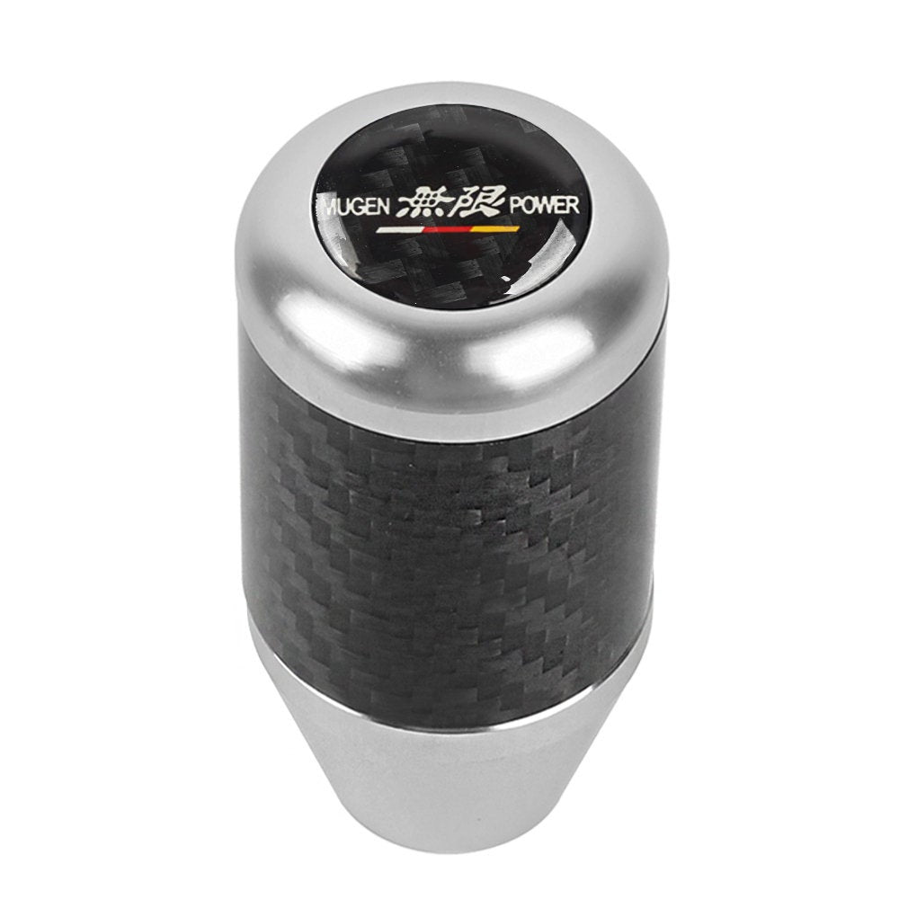 Brand New Universal Mugen Silver Real Carbon Fiber Racing Gear Stick Shift Knob For MT Manual M12 M10 M8