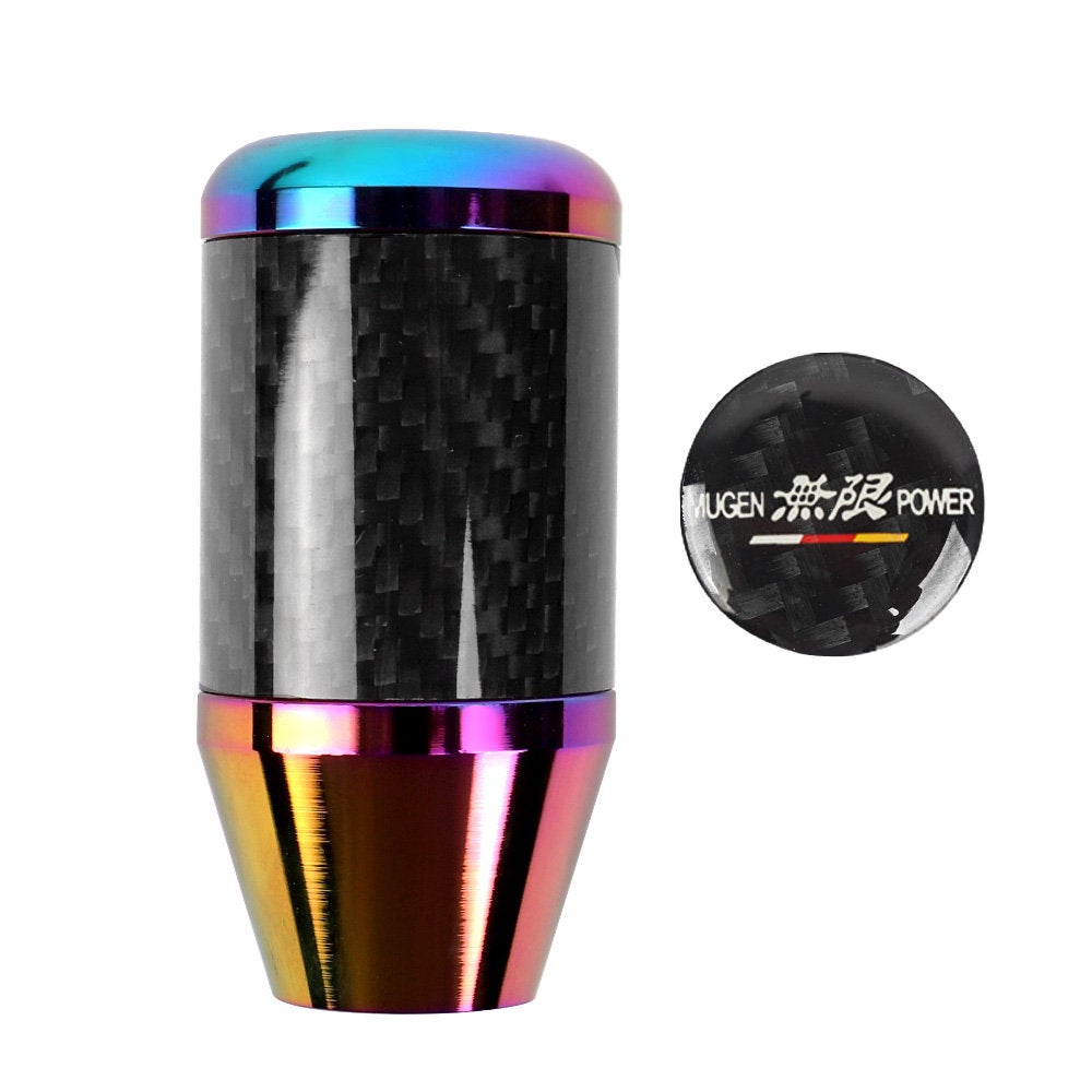 Brand New Universal Mugen Neo-Chrome Real Carbon Fiber Racing Gear Stick Shift Knob For MT Manual M12 M10 M8