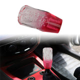 Brand New Universal 10CM VIP 100mm Transparent Manual Clear / Red Twist Crystal Bubble Racing Gear Shift Knob