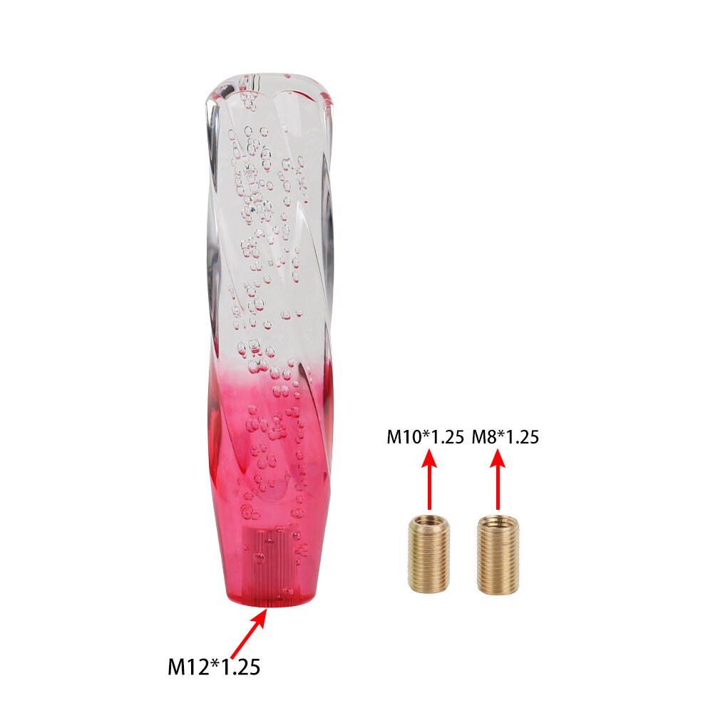 Brand New Universal 20CM VIP 200mm Transparent Manual Clear / Red Twist Crystal Bubble Racing Gear Shift Knob