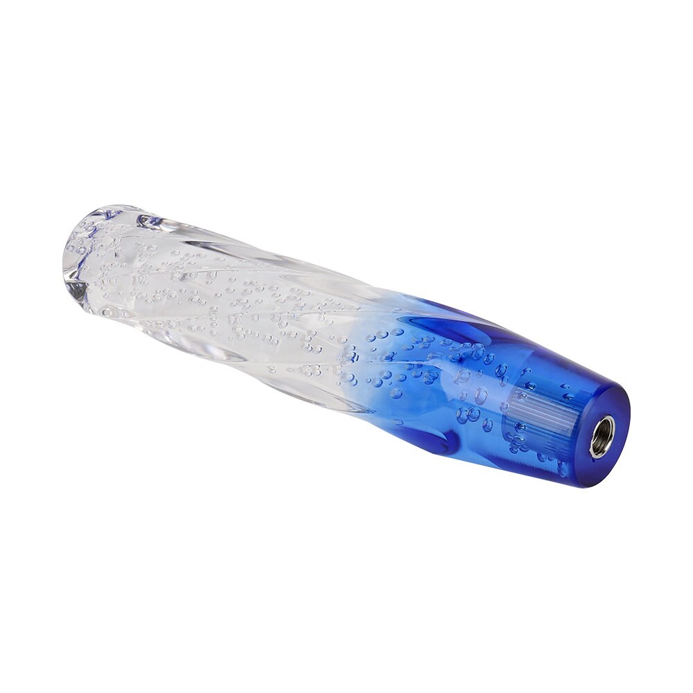 Brand New Universal 25CM VIP 250mm Transparent Manual Clear / Blue Twist Crystal Bubble Racing Gear Shift Knob