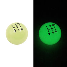 Load image into Gallery viewer, Brand New Universal 5 Speed Fuckin&#39; Fast Round Glow in The Dark Green Ball Gear Shift Knob Lever M8 M10 M12 Thread