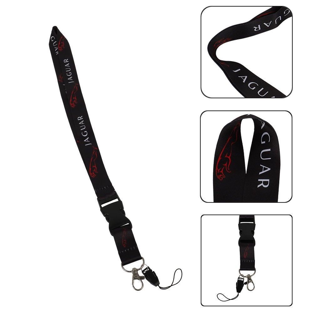 Brand New Jdm Jaguar Racing Double Sided Printed NYLON Lanyard Neck Strap KeyChain Quick Release