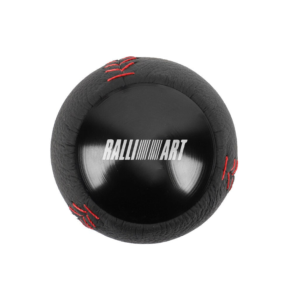 Brand New Ralliart Leather Black Round Ball Shift Knob Manual Car Racing Gear Shifter M12x1.25