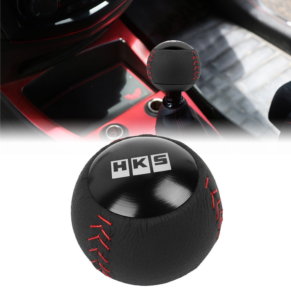 Brand New HKS Leather Black Round Ball Shift Knob Manual Car Racing Gear Shifter M12x1.25