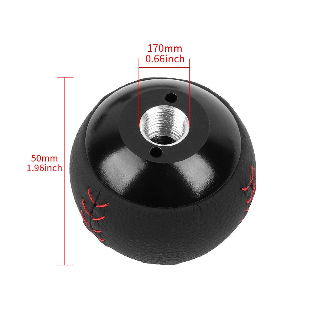 Brand New Mugen Leather Black Round Ball Shift Knob Manual Car Racing Gear Shifter M12x1.25