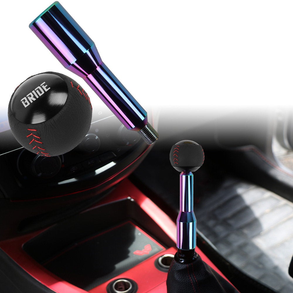 Brand New Universal Bride Black Leather Ball Manual Gear Stick Shift Knob Lever Shifter Long