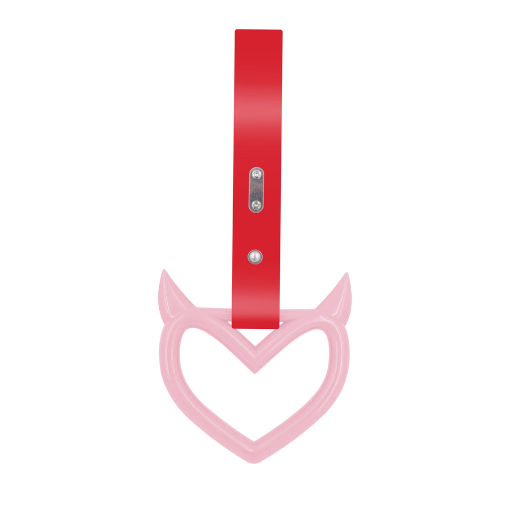 Brand New Devil Demon Heart Pink JDM TSURIKAWA Ring Subway Train Bus Handle Strap Charm Drift