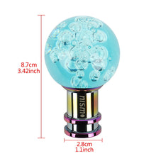 Load image into Gallery viewer, Brand New Nismo Universal Jdm Round Ball Crystal Teal Bubble Manual Car Racing Gear Shift Knob Shifter M12 M10 M8