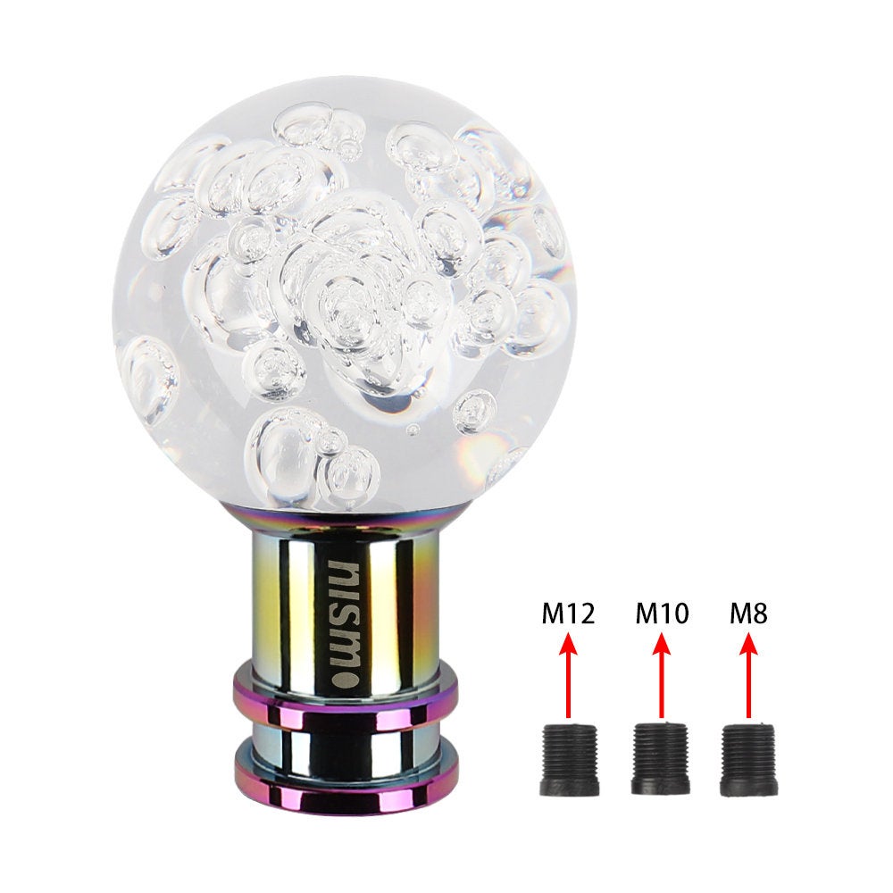 Brand New Nismo Universal Jdm Round Ball Crystal Clear Bubble Manual Car Racing Gear Shift Knob Shifter M12 M10 M8