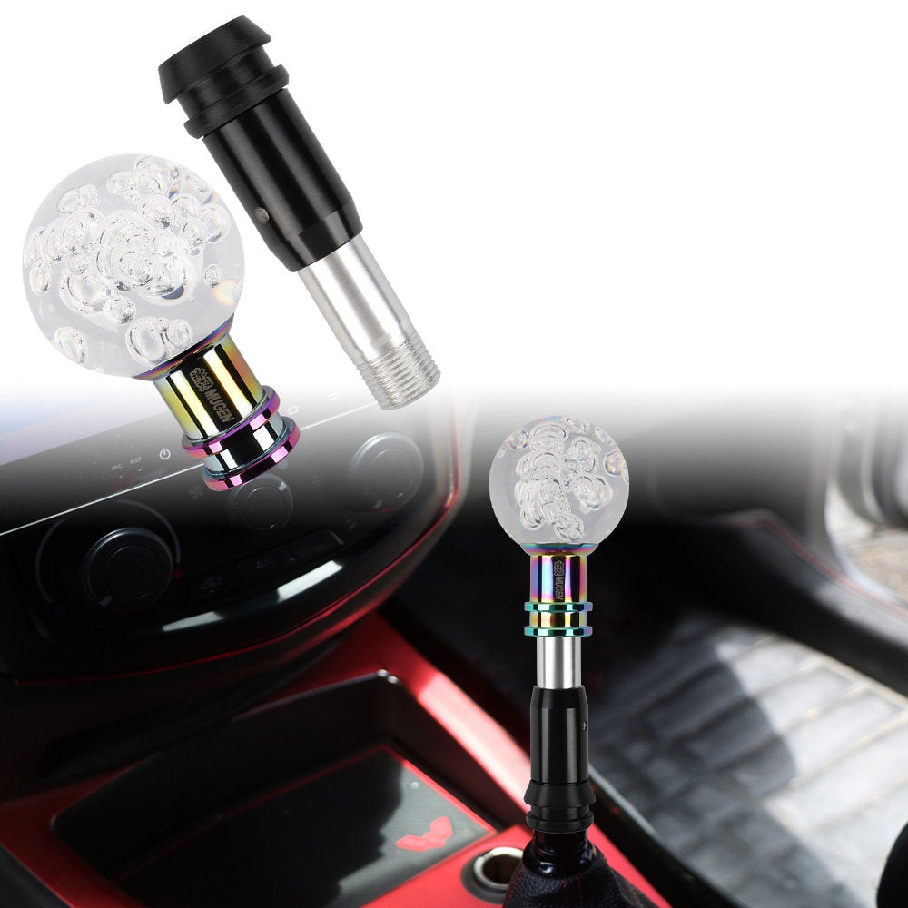 Brand New Universal Jdm Mugen Round Ball Clear Crystal Bubble Automatic Car Racing Gear Shift Knob Shifter M12 M10 M8