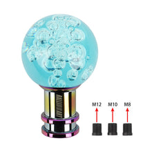 Load image into Gallery viewer, Brand New Ralliart Universal Jdm Round Ball Crystal Teal Bubble Manual Car Racing Gear Shift Knob Shifter M12 M10 M8