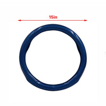 Load image into Gallery viewer, Brand New Blue Carbon Fiber PU Leather Car Steering Wheel Cover Protector 15&quot;