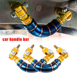 Brand New 2PCS Universal JDM Titanium Blue / Gold Car Aluminum Roll Bar Grab Support Car Interior Grip Roof Handle