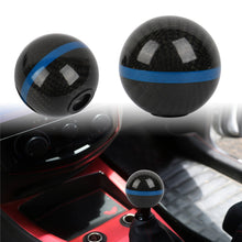 Load image into Gallery viewer, Brand New Universal Real Carbon Fiber Ball Manual MT Gear Shift Shifter Knob W/Blue Stripe